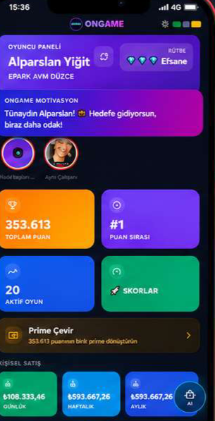 Ongame Mobile uygulama ekranı